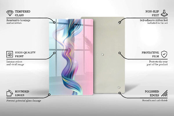 Glas Herdabdeckplatte Pastellabstraktion