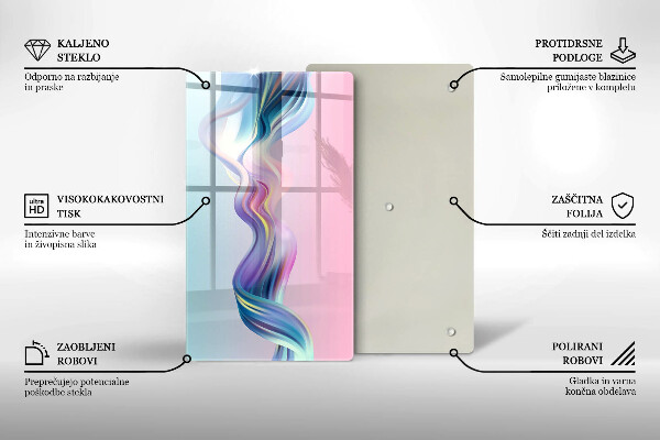 Glas Herdabdeckplatte Pastellabstraktion