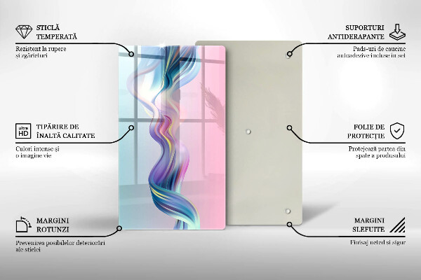 Glas Herdabdeckplatte Pastellabstraktion