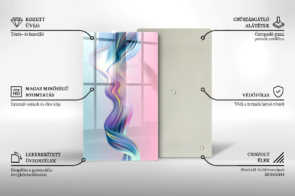 Glas Herdabdeckplatte Pastellabstraktion