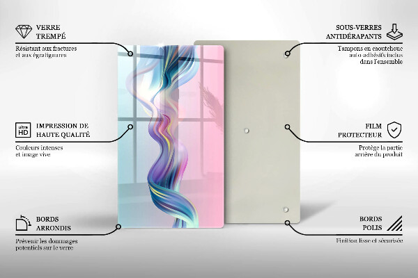 Glas Herdabdeckplatte Pastellabstraktion