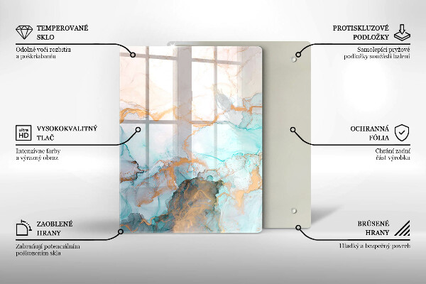 Glas Herdabdeckplatte Pastellabstraktion