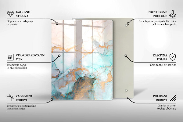 Glas Herdabdeckplatte Pastellabstraktion
