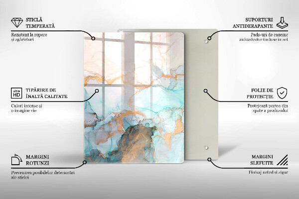 Glas Herdabdeckplatte Pastellabstraktion