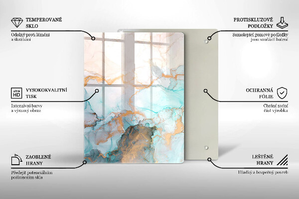 Glas Herdabdeckplatte Pastellabstraktion