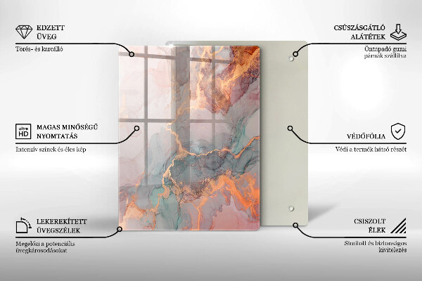 Glas Herdabdeckplatte Dekorativer Stein