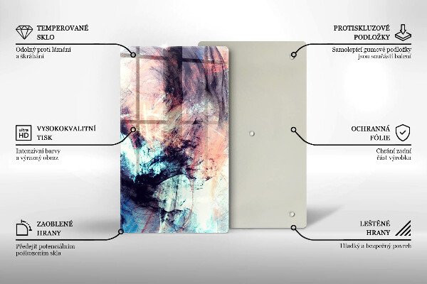 Glas Ceranfeldabdeckung Spritzschutz Gemalte Abstraktion