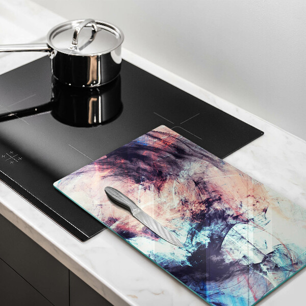 Glas Ceranfeldabdeckung Spritzschutz Gemalte Abstraktion