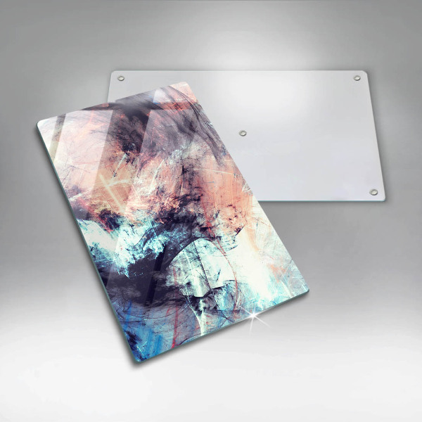 Glas Ceranfeldabdeckung Spritzschutz Gemalte Abstraktion