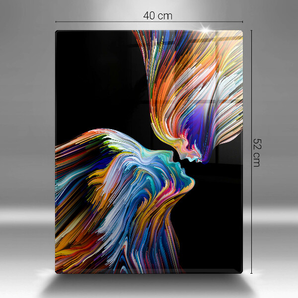 Glas Herdabdeckplatte Kuss-Abstraktion