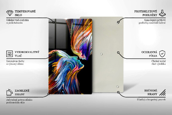 Glas Herdabdeckplatte Kuss-Abstraktion