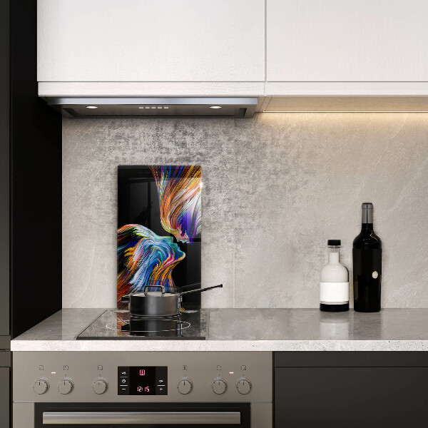 Glas Herdabdeckplatte Kuss-Abstraktion