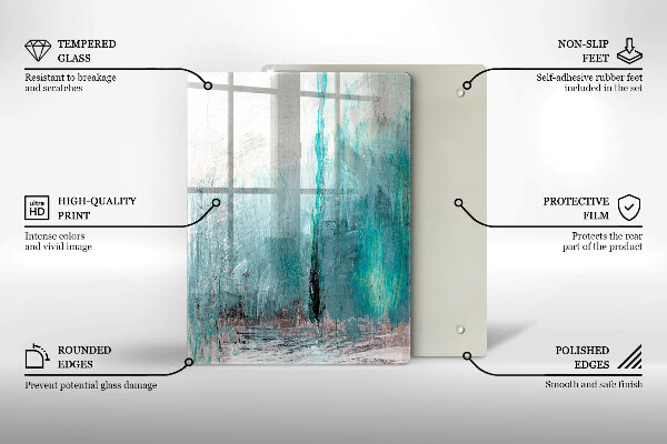 Glas Herdabdeckplatte Bunte Papageienfedern