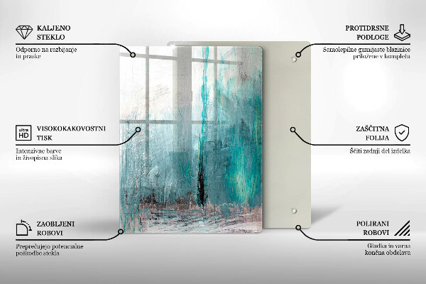 Glas Herdabdeckplatte Bunte Papageienfedern