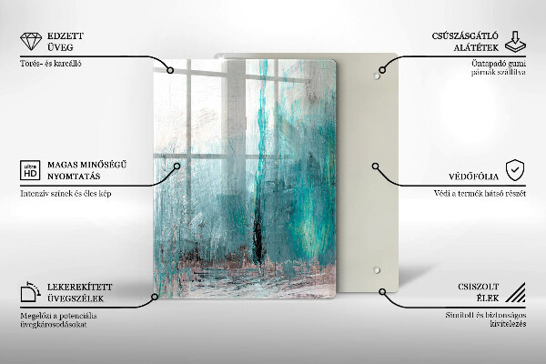 Glas Herdabdeckplatte Bunte Papageienfedern