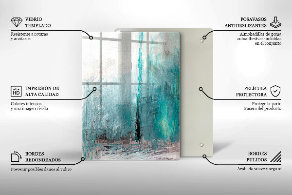 Glas Herdabdeckplatte Bunte Papageienfedern
