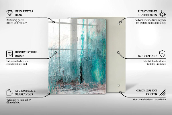 Glas Herdabdeckplatte Bunte Papageienfedern