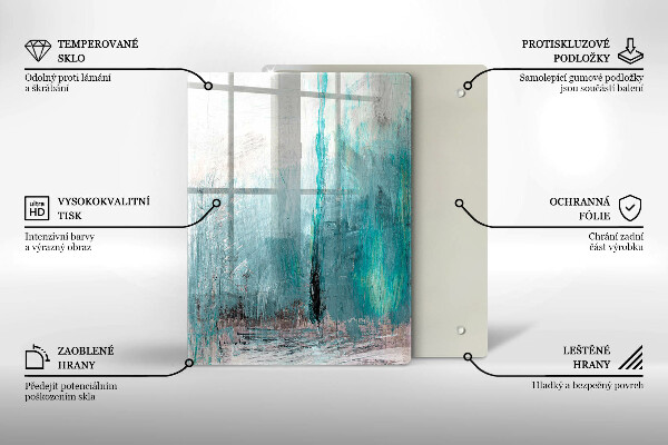 Glas Herdabdeckplatte Bunte Papageienfedern