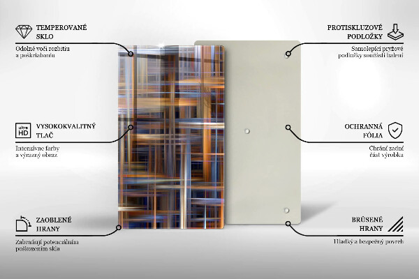 Glas Herdabdeckplatte Abstrakte Farblinien