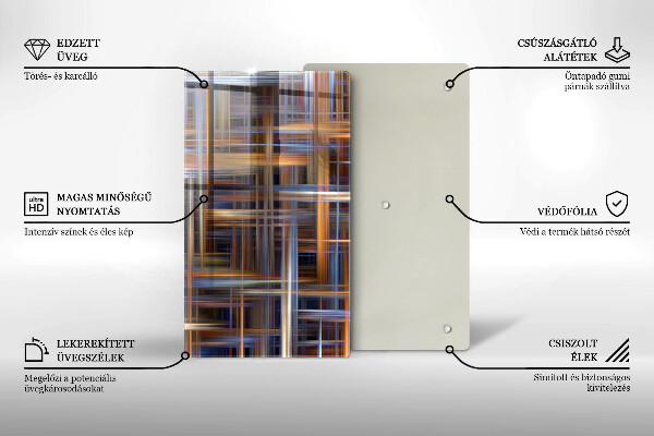 Glas Herdabdeckplatte Abstrakte Farblinien