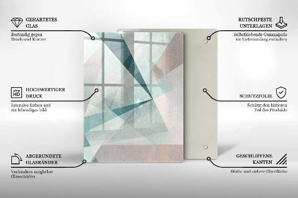 Glas Herdabdeckplatte Abstrakte Farblinien