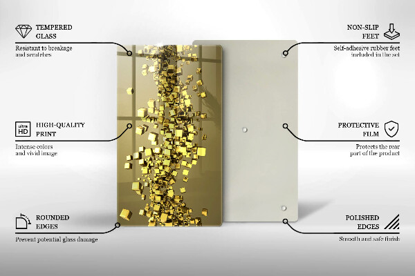 Glas Ceranfeldabdeckung Spritzschutz Abstrakte 3D-Geometrie
