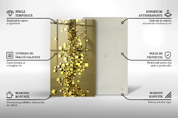 Glas Ceranfeldabdeckung Spritzschutz Abstrakte 3D-Geometrie