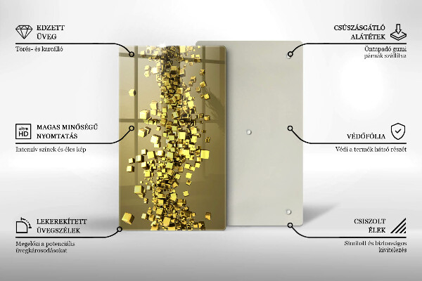 Glas Ceranfeldabdeckung Spritzschutz Abstrakte 3D-Geometrie