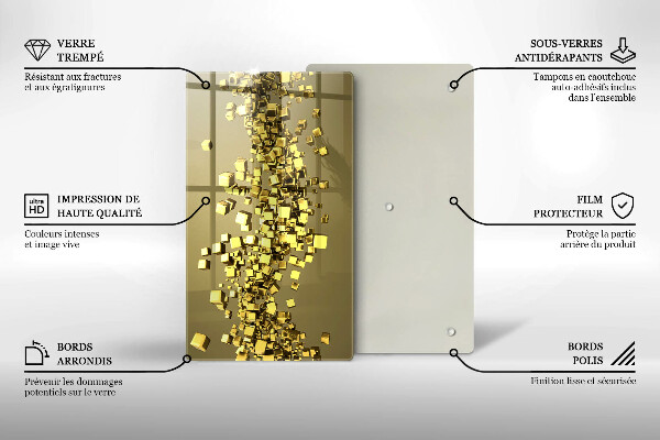 Glas Ceranfeldabdeckung Spritzschutz Abstrakte 3D-Geometrie