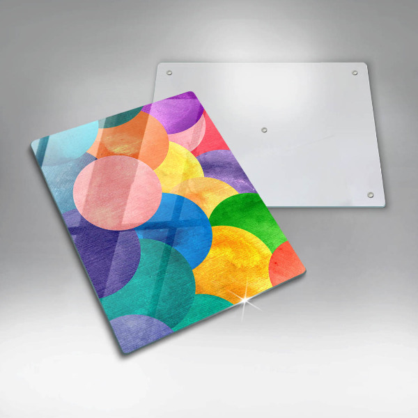 Glas Herdabdeckplatte Bunte Kreise