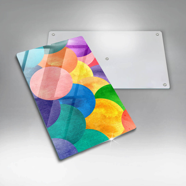 Glas Herdabdeckplatte Bunte Kreise