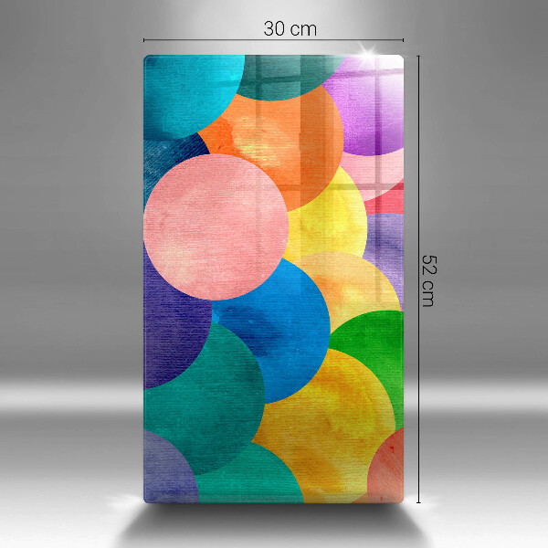 Glas Herdabdeckplatte Bunte Kreise