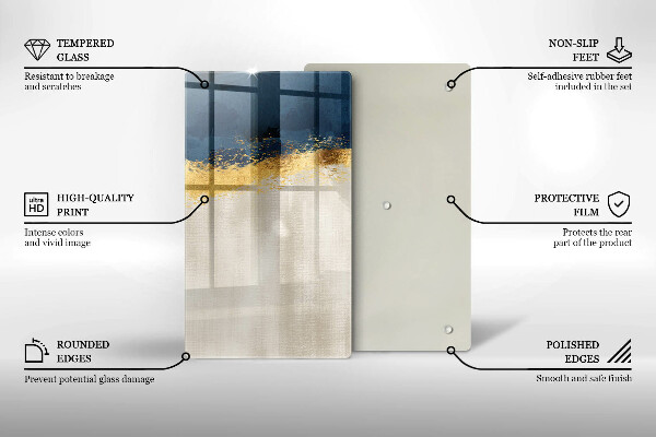 Glas Ceranfeldabdeckung Spritzschutz Goldabstraktion