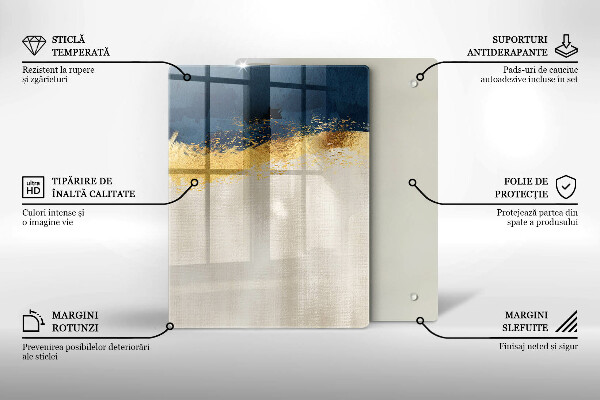 Glas Ceranfeldabdeckung Spritzschutz Goldabstraktion