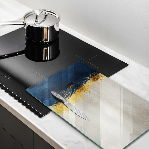 Glas Ceranfeldabdeckung Spritzschutz Goldabstraktion