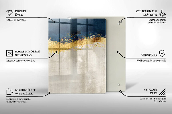 Glas Ceranfeldabdeckung Spritzschutz Goldabstraktion