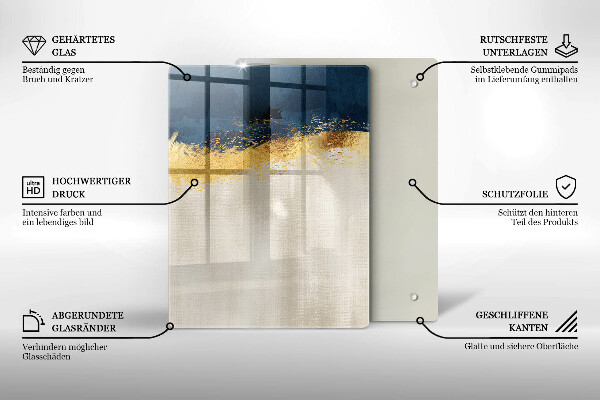 Glas Ceranfeldabdeckung Spritzschutz Goldabstraktion