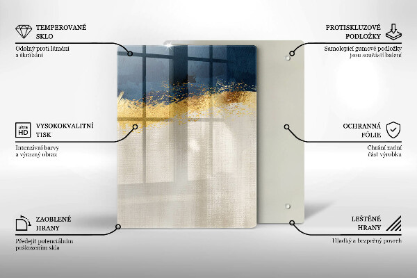 Glas Ceranfeldabdeckung Spritzschutz Goldabstraktion