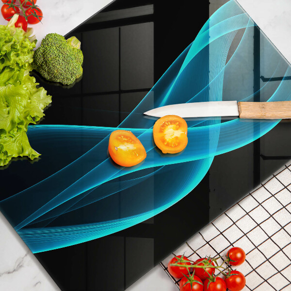 Glas Herdabdeckplatte Blaue Abstraktion