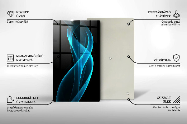 Glas Herdabdeckplatte Blaue Abstraktion