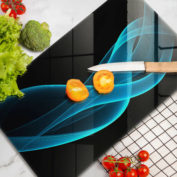 Glas Herdabdeckplatte Blaue Abstraktion