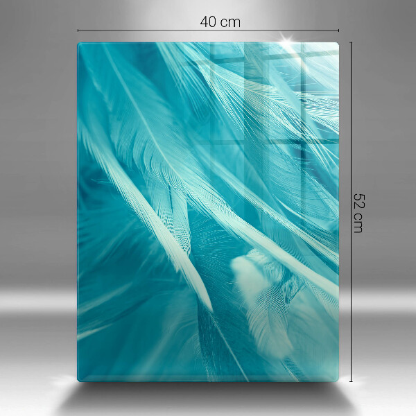 Glas Herdabdeckplatte Zarte Federn