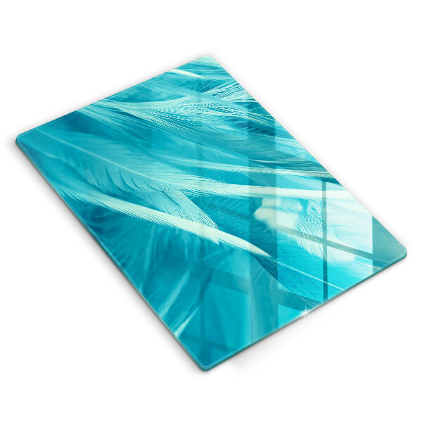 Glas Herdabdeckplatte Zarte Federn