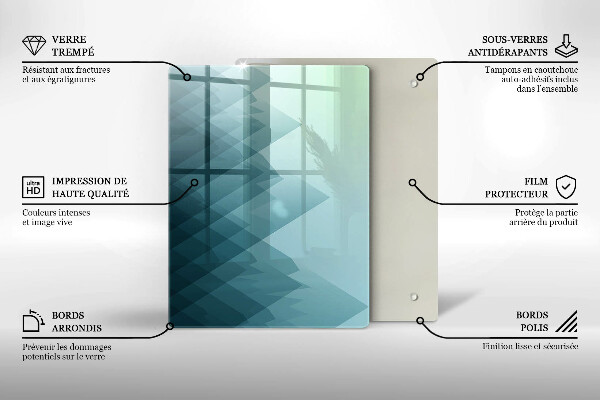 Glas Herdabdeckplatte Zarte Federn