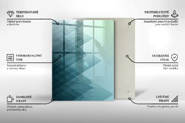 Glas Herdabdeckplatte Zarte Federn