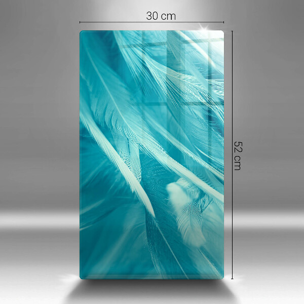 Glas Herdabdeckplatte Zarte Federn