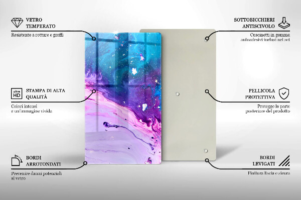 Glas Herdabdeckplatte Abstraktionstinten