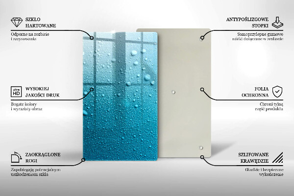 Glas Herdabdeckplatte Wassertropfen