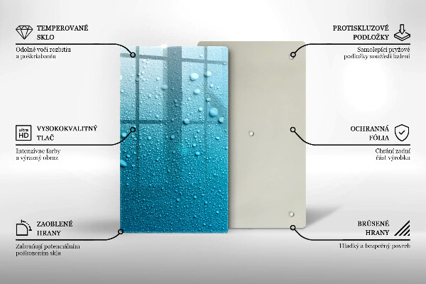Glas Herdabdeckplatte Wassertropfen