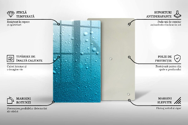 Glas Herdabdeckplatte Wassertropfen